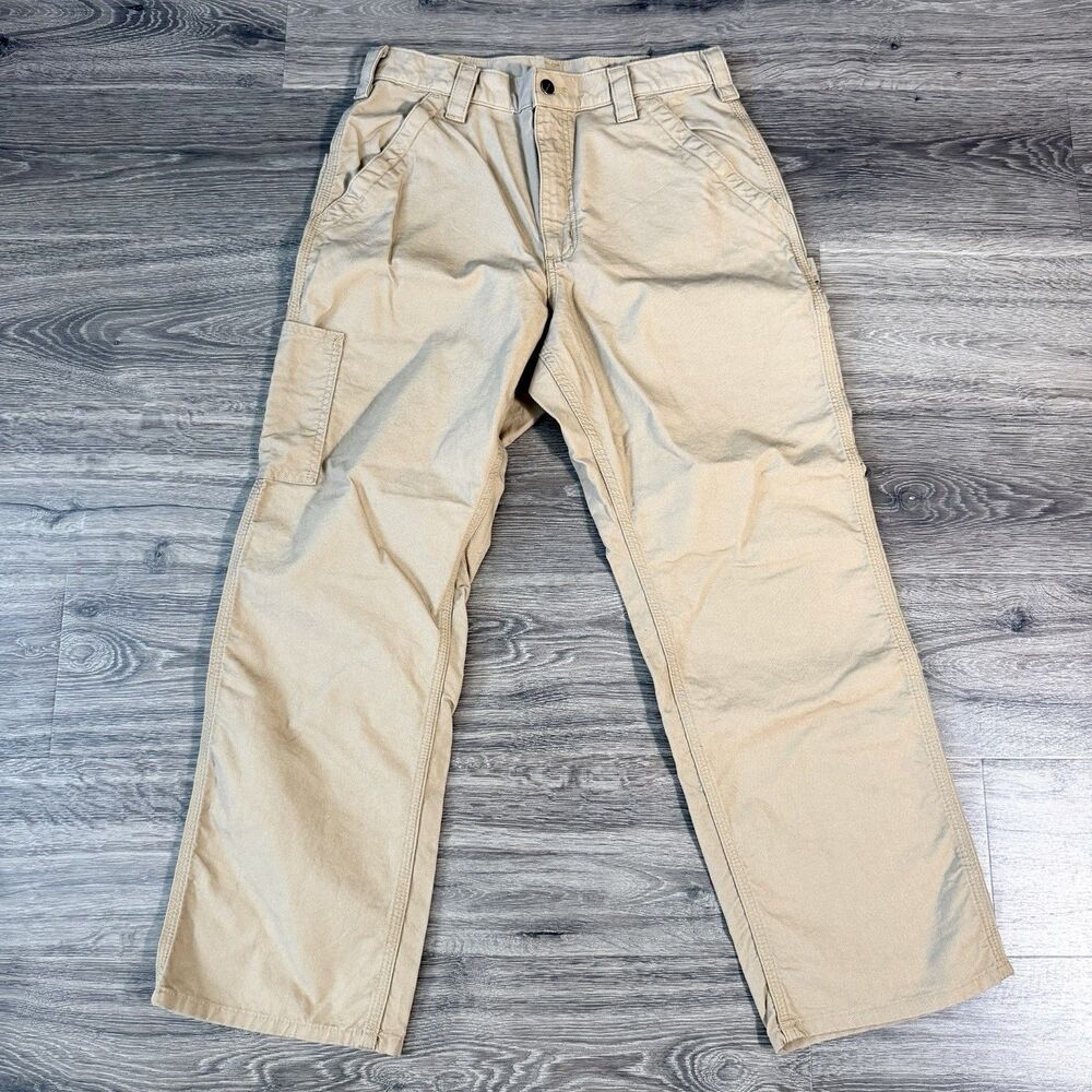 Carhartt Loose Fit Canvas Utility Work Pants Tan Khaki Carpenter Men's Sz 33x30